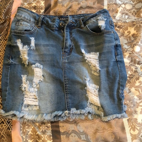 wax jeans skirt